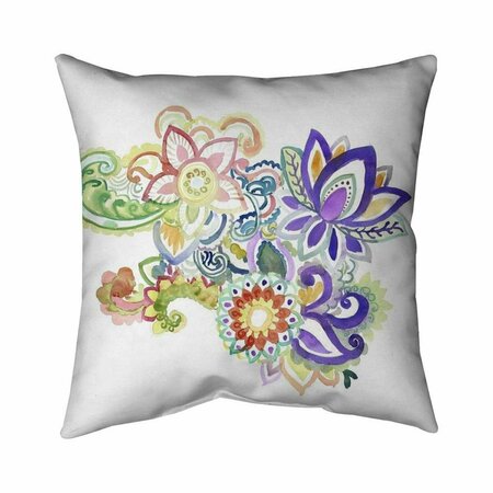 BEGIN HOME DECOR 26 x 26 in. Paisley Watercolor-Double Sided Print Indoor Pillow 5541-2626-PA4